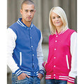 Royal Blue - White - Back - Awdis Unisex Varsity Jacket