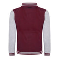 Burgundy - Heather Grey - Back - Awdis Unisex Varsity Jacket