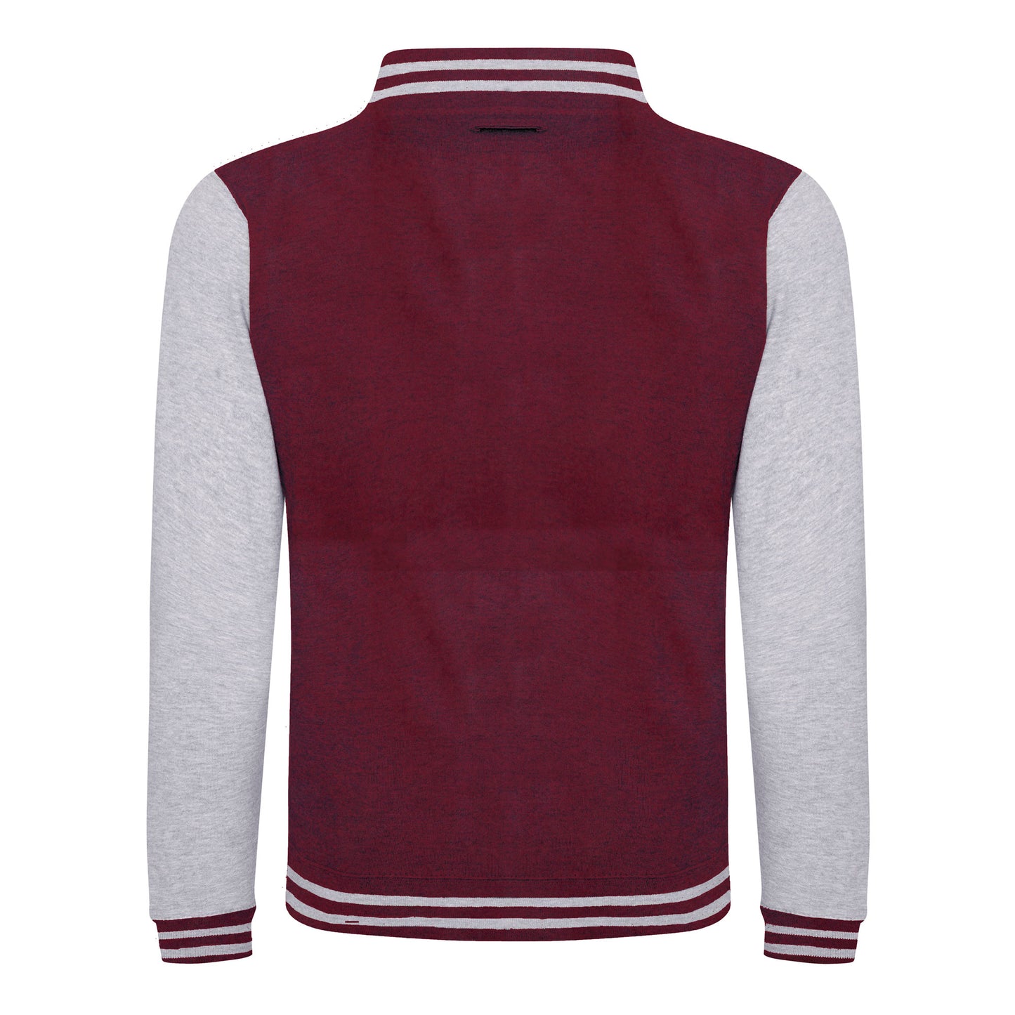 Burgundy - Heather Grey - Back - Awdis Unisex Varsity Jacket