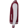 Burgundy - Heather Grey - Side - Awdis Unisex Varsity Jacket