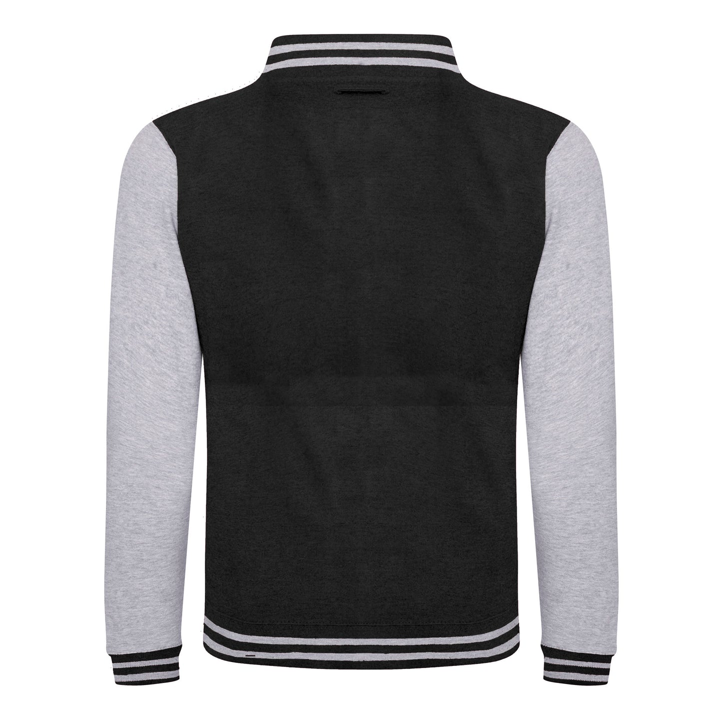Jet Black- Heather Grey - Back - Awdis Unisex Varsity Jacket