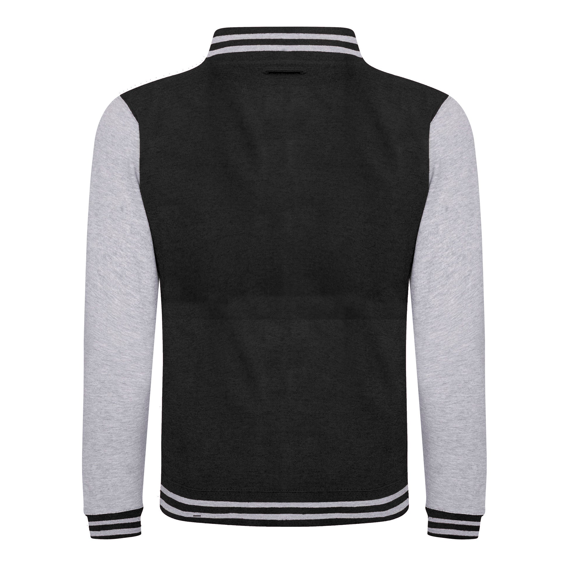Jet Black- Heather Grey - Back - Awdis Unisex Varsity Jacket