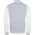 Heather Grey - White - Back - Awdis Unisex Varsity Jacket