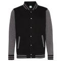 Jet Black- Charcoal - Front - Awdis Unisex Varsity Jacket