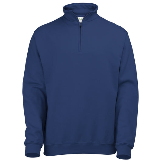 New French Navy - Front - Awdis Mens Plain Sophomore ¼ Zip Sweatshirt