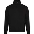 Deep Black - Front - Awdis Mens Plain Sophomore ¼ Zip Sweatshirt
