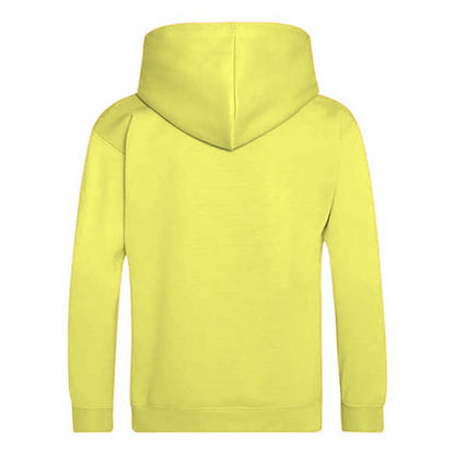 Electric Yellow - Back - Awdis Childrens Unisex Electric Hooded Sweatshirt - Hoodie - Schoolwear