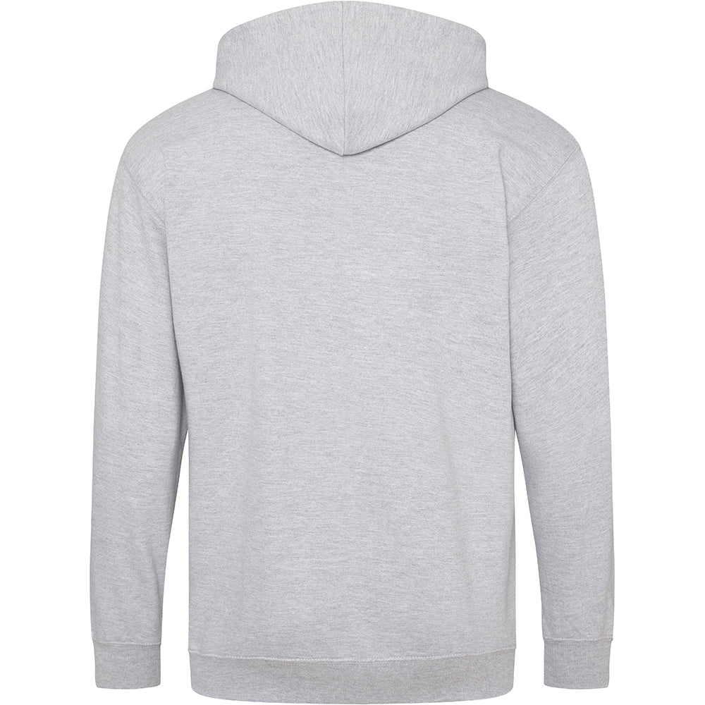 Heather Grey - Back - Awdis Plain Mens Hooded Full Zip Hoodie - Zoodie