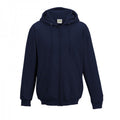 New French Navy - Front - Awdis Plain Mens Hooded Full Zip Hoodie - Zoodie