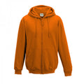 Orange Crush - Front - Awdis Plain Mens Hooded Full Zip Hoodie - Zoodie