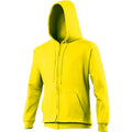 Sun Yellow - Side - Awdis Plain Mens Hooded Full Zip Hoodie - Zoodie