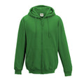 Kelly Green - Front - Awdis Plain Mens Hooded Full Zip Hoodie - Zoodie