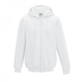 Arctic White - Front - Awdis Plain Mens Hooded Full Zip Hoodie - Zoodie