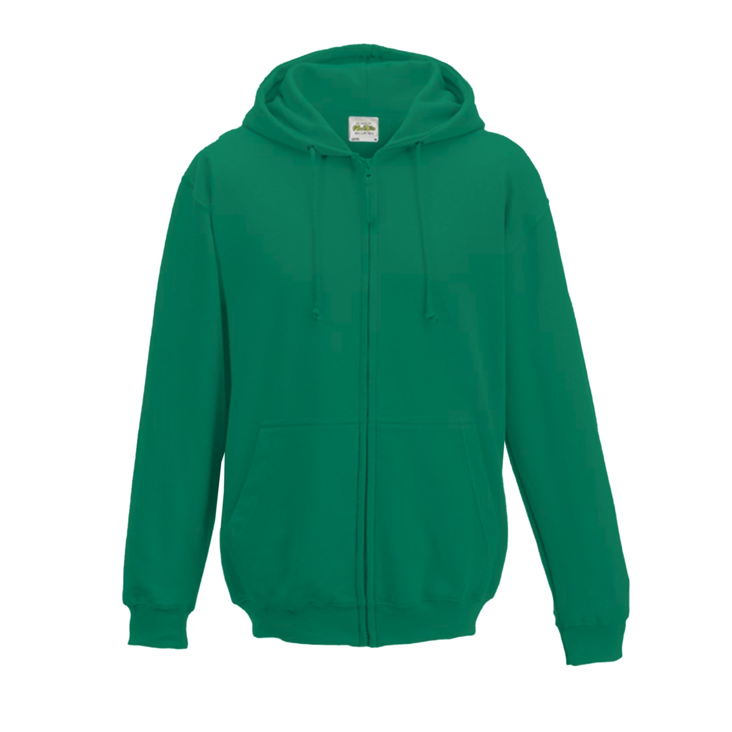 Bottle Green - Front - Awdis Plain Mens Hooded Full Zip Hoodie - Zoodie