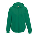 Bottle Green - Front - Awdis Plain Mens Hooded Full Zip Hoodie - Zoodie