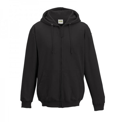 Charcoal - Front - Awdis Plain Mens Hooded Full Zip Hoodie - Zoodie