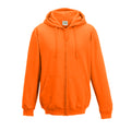 Mustard - Front - Awdis Plain Mens Hooded Full Zip Hoodie - Zoodie