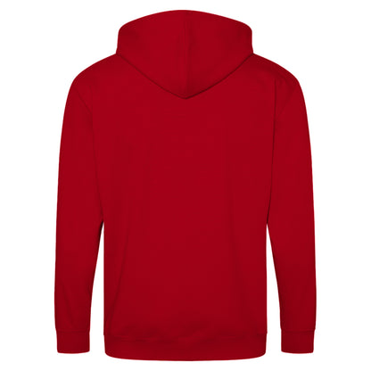 Fire Red - Back - Awdis Plain Mens Hooded Full Zip Hoodie - Zoodie