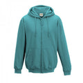 Hawaiian Blue - Front - Awdis Plain Mens Hooded Full Zip Hoodie - Zoodie