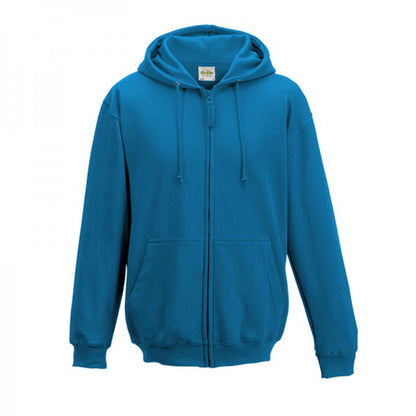 Sapphire Blue - Front - Awdis Plain Mens Hooded Full Zip Hoodie - Zoodie
