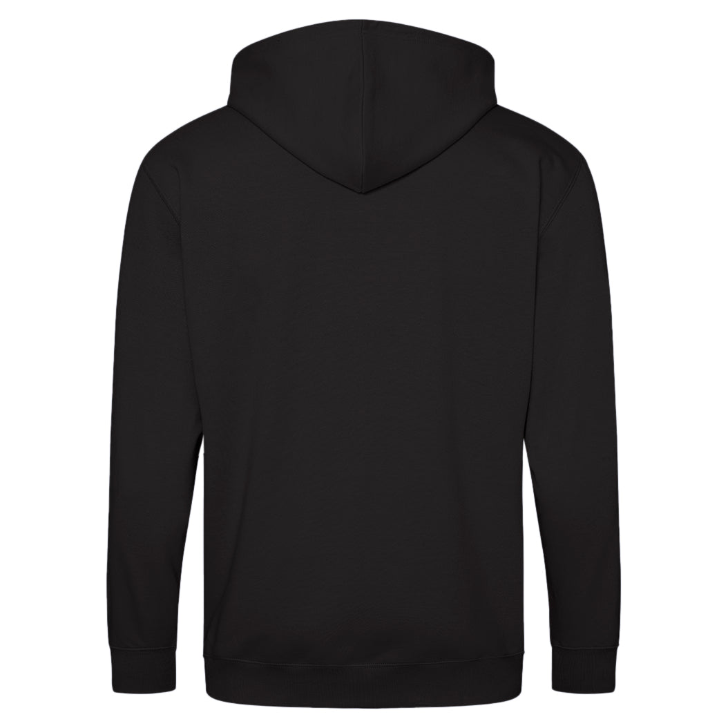 Deep Black - Back - Awdis Plain Mens Hooded Full Zip Hoodie - Zoodie
