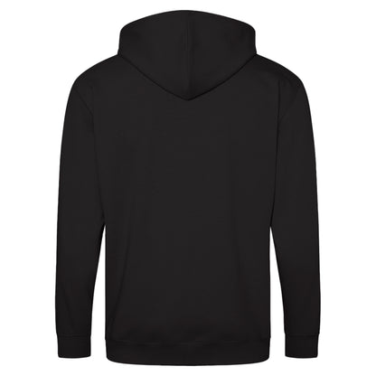 Deep Black - Back - Awdis Plain Mens Hooded Full Zip Hoodie - Zoodie