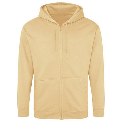 Sand - Front - Awdis Plain Mens Hooded Full Zip Hoodie - Zoodie