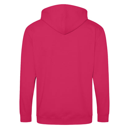 Hot Pink - Back - Awdis Plain Mens Hooded Full Zip Hoodie - Zoodie