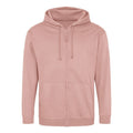 Dusty Pink - Front - Awdis Plain Mens Hooded Full Zip Hoodie - Zoodie