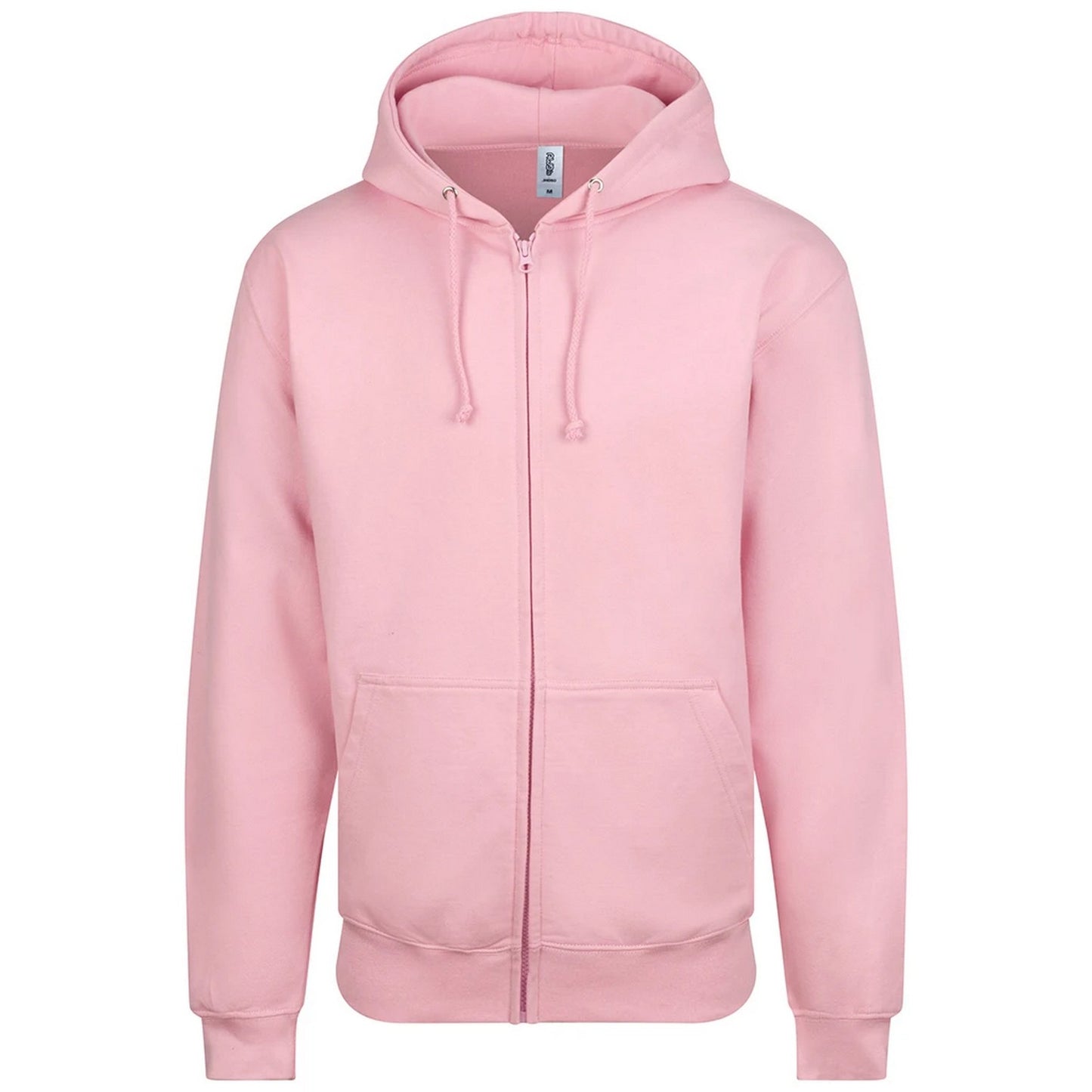 Baby Pink - Front - Awdis Plain Mens Hooded Full Zip Hoodie - Zoodie