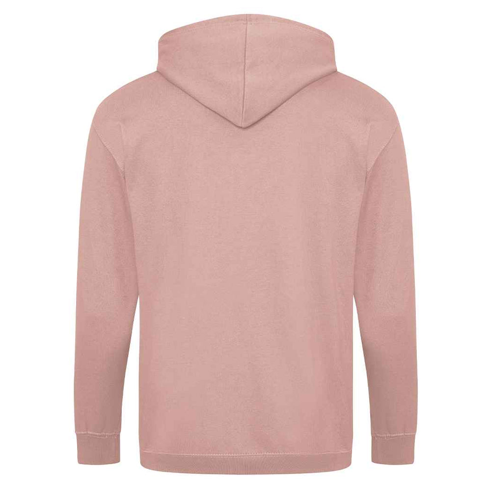 Dusty Pink - Back - Awdis Plain Mens Hooded Full Zip Hoodie - Zoodie