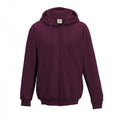 Burgundy - Front - Awdis Plain Mens Hooded Full Zip Hoodie - Zoodie