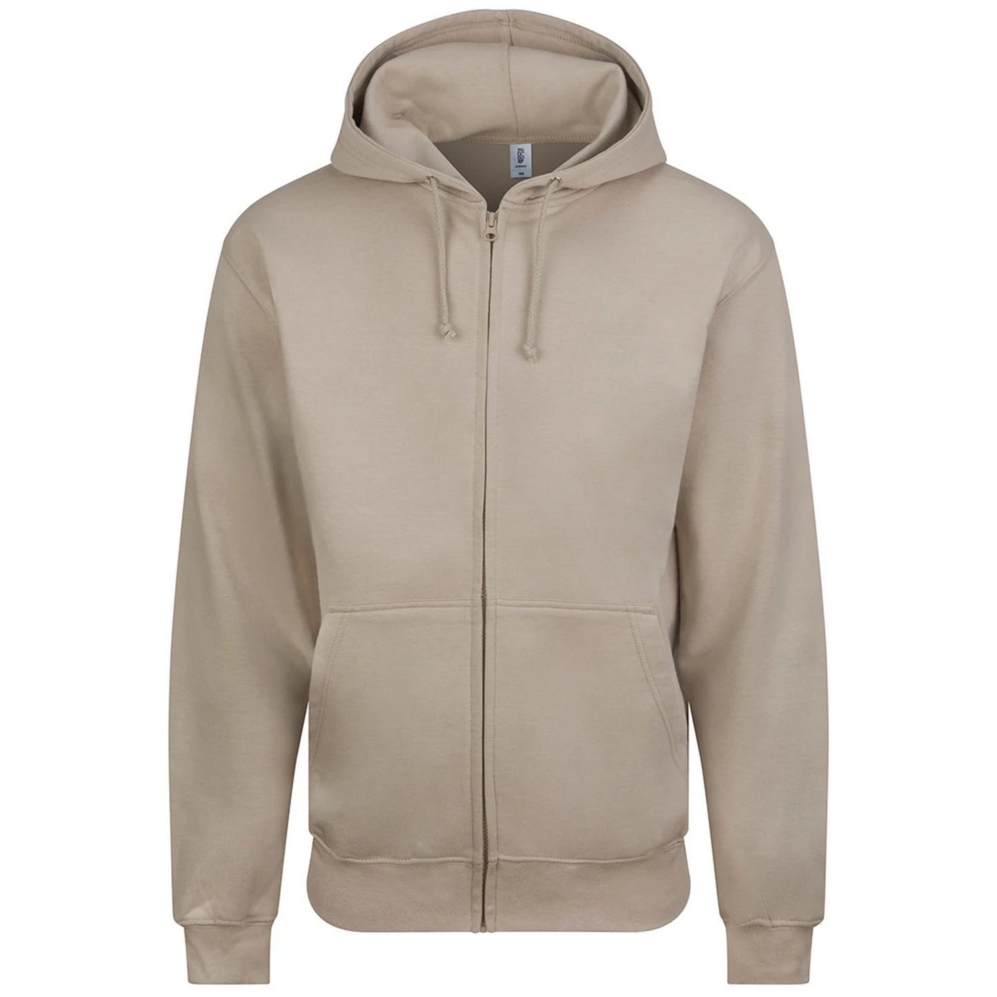 Natural Stone - Front - Awdis Plain Mens Hooded Full Zip Hoodie - Zoodie