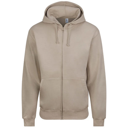Natural Stone - Front - Awdis Plain Mens Hooded Full Zip Hoodie - Zoodie