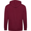 Burgundy - Back - Awdis Plain Mens Hooded Full Zip Hoodie - Zoodie