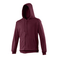 Burgundy - Side - Awdis Plain Mens Hooded Full Zip Hoodie - Zoodie