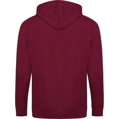 Burgundy - Back - Awdis Plain Mens Hooded Full Zip Hoodie - Zoodie