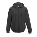 Black Smoke - Front - Awdis Plain Mens Hooded Full Zip Hoodie - Zoodie