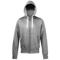 Charcoal - Front - Awdis Chunky Premium Heavyweight Hooded Sweatshirt - Hoodie - Zoodie