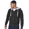 Jet Black (Grey inner) - Back - Awdis Chunky Premium Heavyweight Hooded Sweatshirt - Hoodie - Zoodie