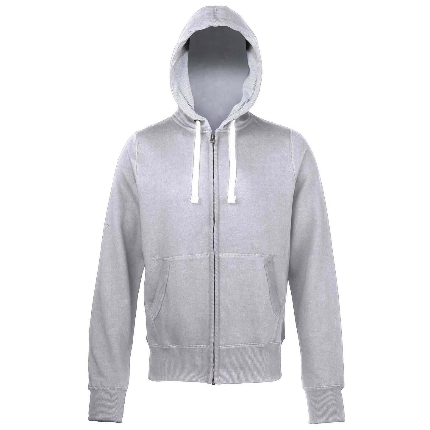 Heather Grey - Front - Awdis Chunky Premium Heavyweight Hooded Sweatshirt - Hoodie - Zoodie