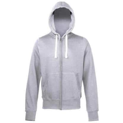 Heather Grey - Front - Awdis Chunky Premium Heavyweight Hooded Sweatshirt - Hoodie - Zoodie