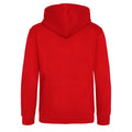 Fire Red-Arctic White - Back - Awdis Mens Varsity Hooded Sweatshirt - Hoodie - Zoodie