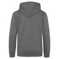 Charcoal- Jet Black - Back - Awdis Mens Varsity Hooded Sweatshirt - Hoodie - Zoodie