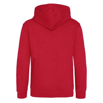 Fire Red-Jet Black - Back - Awdis Mens Varsity Hooded Sweatshirt - Hoodie - Zoodie