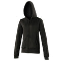 Jet Black - Front - Awdis Girlie Womens-Ladies Hooded Sweatshirt - Hoodie - Zoodie