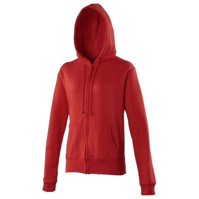 Fire Red - Front - Awdis Girlie Womens-Ladies Hooded Sweatshirt - Hoodie - Zoodie