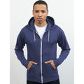 Navy Heather - Back - Awdis Mens Heather Lightweight Hooded Sweatshirt - Hoodie - Zoodie