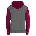 Charcoal Grey-Burgundy - Back - Awdis Mens Retro Zoodie - Hooded Sweatshirt - Hoodie