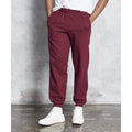 Burgundy - Side - Awdis College Cuffed Sweatpants - Jogging Bottoms